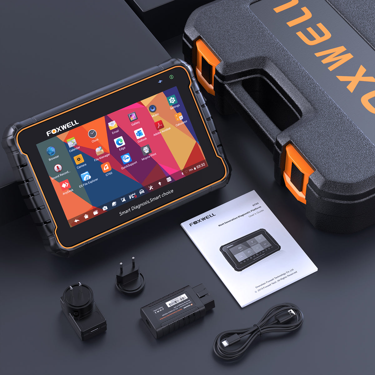 Foxwell Universal Vehicle Diagnostic Tool GT60 with Lifetime Tech Support & TeamViewer