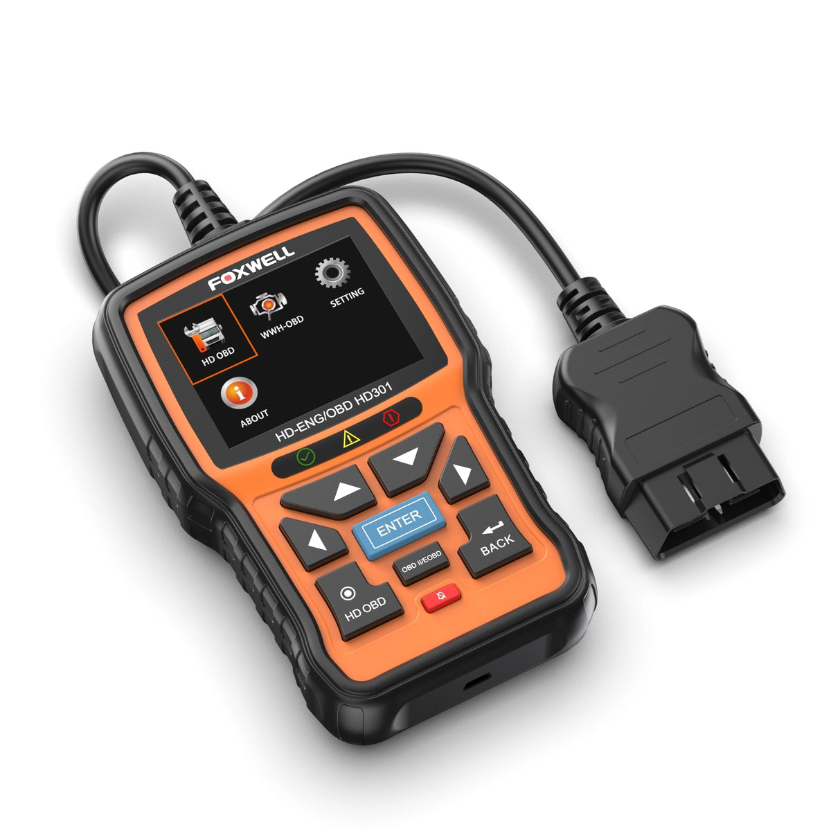 Foxwell HD301 Heavy Duty Truck Scanner with Full System Diagnostics,Built-in DTC, Live Data and HD OBD Functions