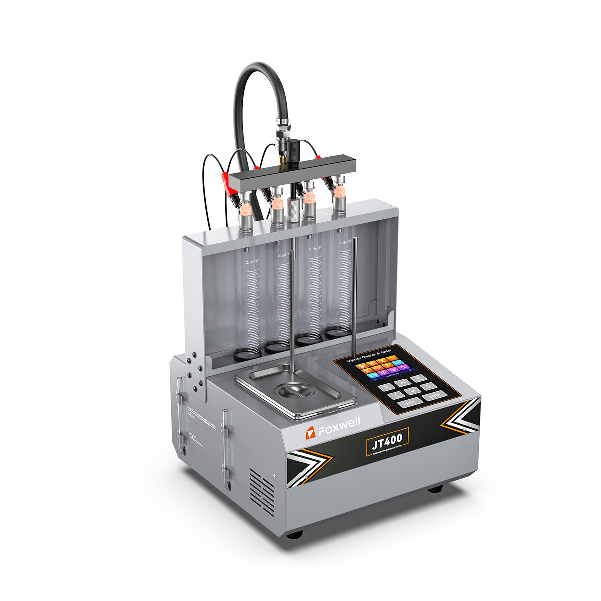Foxwell JT400 Fuel Injector Cleaner, Ultrasonic Cleaning Machine with Heating Function 4 Cylinder for GDI, EFI, FSI Fuel Injectors