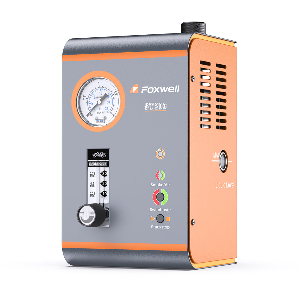 Foxwell ST203 EVAP Smoke Tester with Pressure Gauge & Flowmeter, Fast 10-Second Smoke Generation