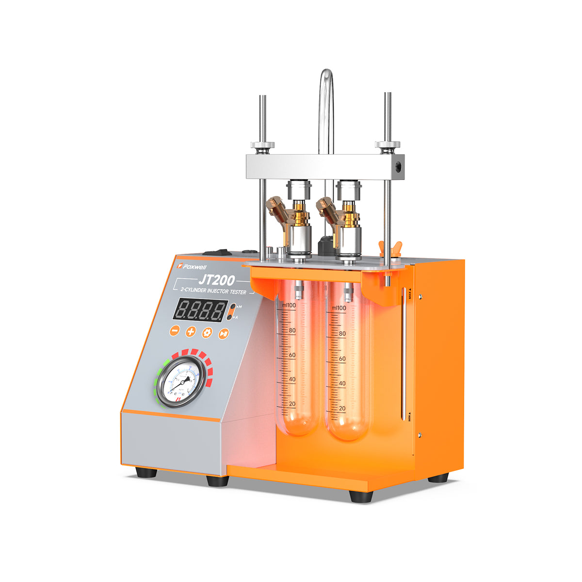 Foxwell JT200 fuel injector machine with RPM control panel simulating real engine conditions