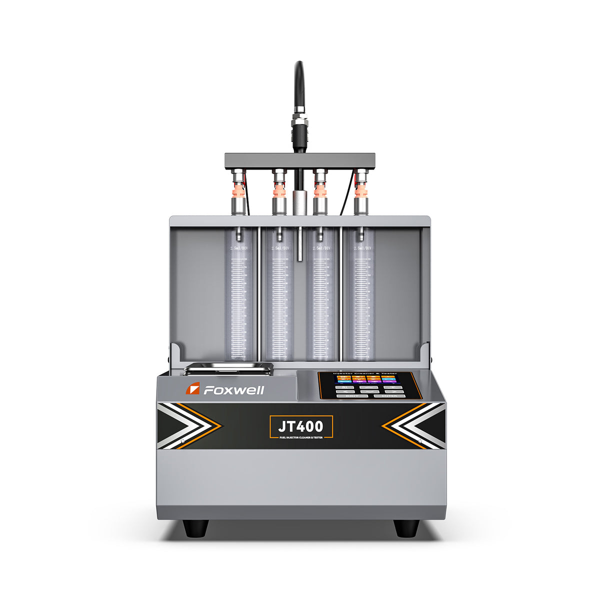 Foxwell JT400 Fuel Injector Cleaner, Ultrasonic Cleaning Machine with Heating Function 4 Cylinder for GDI, EFI, FSI Fuel Injectors
